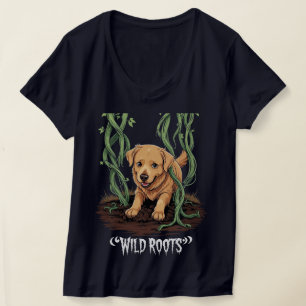 Camiseta Raízes Selvagens - Design do Jardim do Retriever d