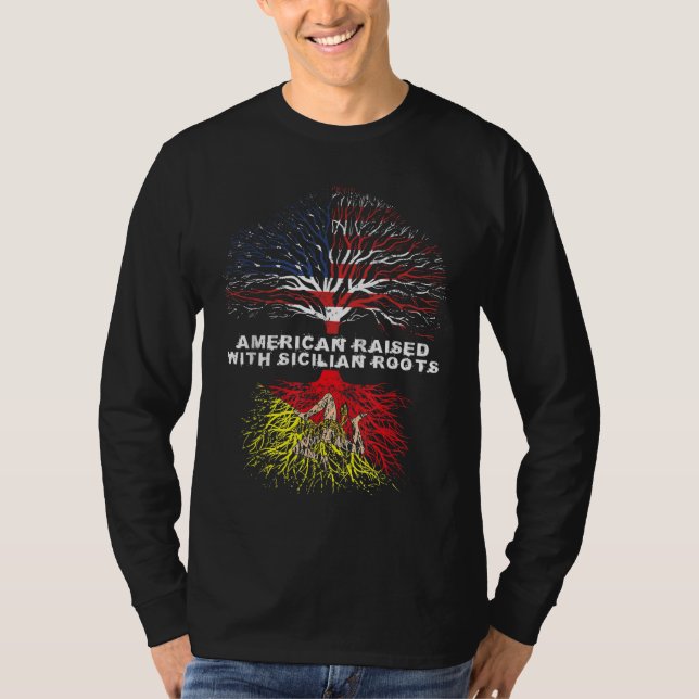 Camiseta Raízes sicilianas Raízes Americanas (Frente)