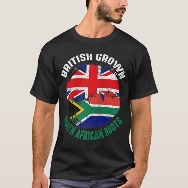 Camiseta Raízes Sul-Africanas em Crescimento Britânico Vint (Frente)