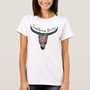 Camiseta Raízes Sulistas Longhorn Rosa e Verde