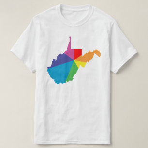 Camiseta rajada de cor da virgínia ocidental