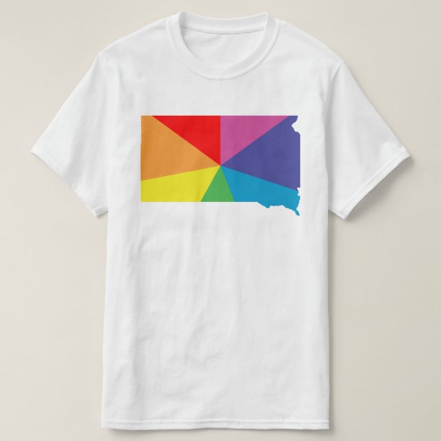 Camiseta rajada de cor do dakota do sul (Frente do Design)