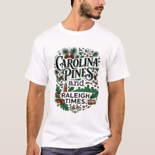 Camiseta Raleigh Carolina do Norte Pines Botânico Skyline G