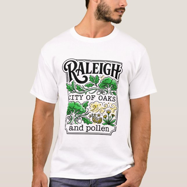 Camiseta Raleigh Cidade dos Carvalhos e Pólen (Frente)