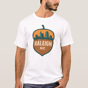 Camiseta Raleigh NC Skyline Acorn Design - NC moderno