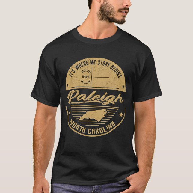 Camiseta Raleigh North Carolina É onde minha história começ (Frente)