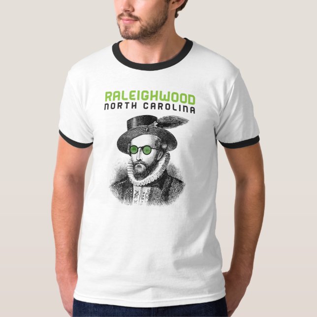 Camiseta Raleighwood Sir Walter Raleigh NC Carolina do Nort (Frente)