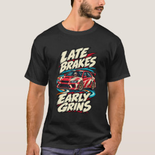 Camiseta Rally de Asfalto Freios Tardios Sorrisos Cedo