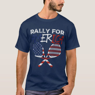 Camiseta Rally para esportes com raquete Bandeira Americana