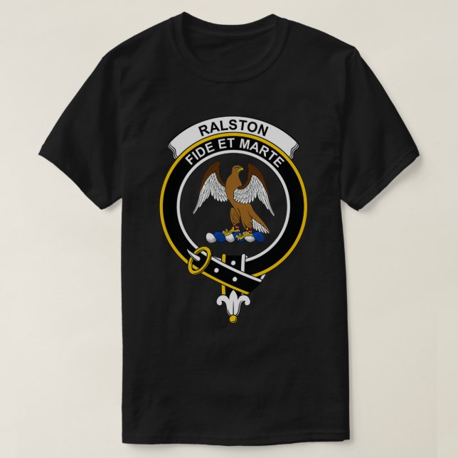 Camiseta Ralston Crest Tartan Clan Scottish Clan (Frente do Design)