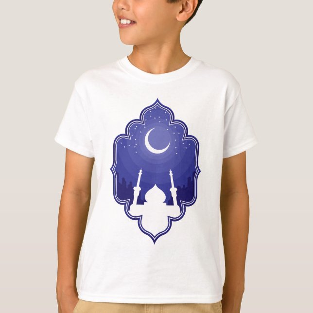 Camiseta Ramadan & cumprimento de Eid al-Fitr Mubarak (Frente)