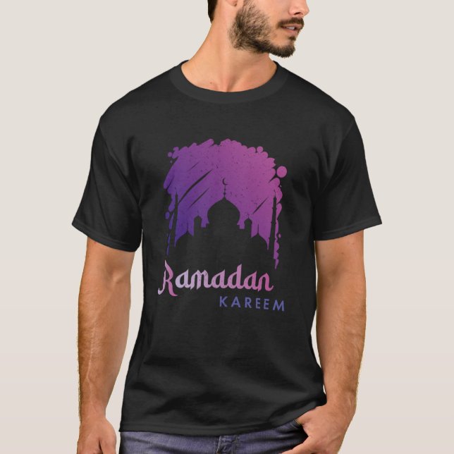 Camiseta Ramadan Kareem Mubarak muçulmano mês rápido (Frente)