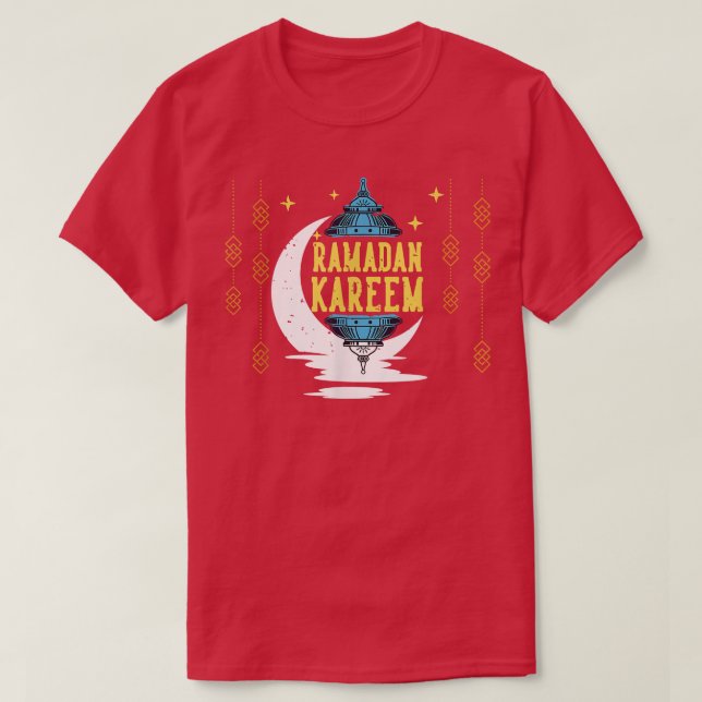 Camiseta Ramadan Kareem Muslims Eid Ramadan Lantern lights  (Frente do Design)