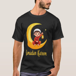 Camiseta Ramadão Kareem para Meninos Muçulmanos Ramadan Mês