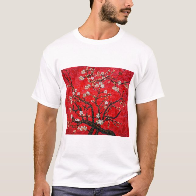 Camiseta Ramais da Árvore de Amêndoa em Blossom, Van Gogh (Frente)