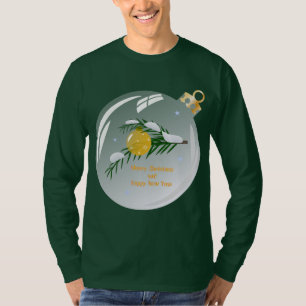 Camiseta Ramal de Natal decorado em T-Shirt
