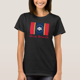 Camiseta Ramalhete de Oliveira Mississippi Usa Bandeira Sou