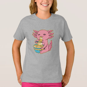 Camiseta Ramen Adorável De Comida Axolotl