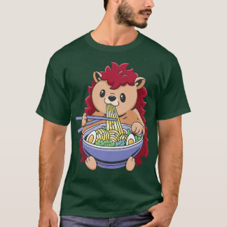 Camiseta Ramen Animal Hedgehog Noodles Oferece Presentes no