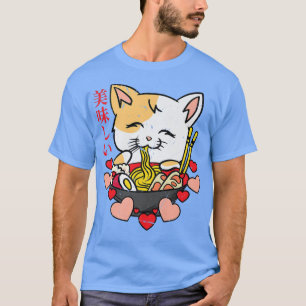 Camiseta Ramen  Anime Cat  Manga Japanese Culture Art Vinta