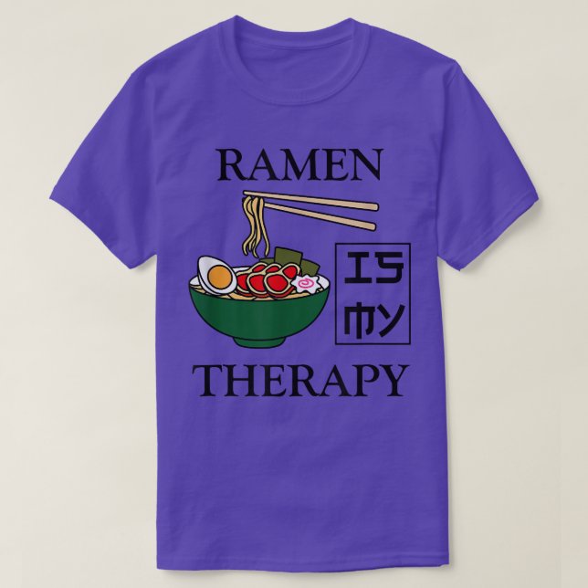 Camiseta Ramen as Therapy Ironic Saying Ramen Noodles  (Frente do Design)