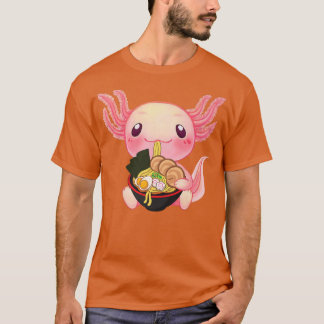 Camiseta Ramen Axolotl Kawaii Anime Comida Japonês Adolesce