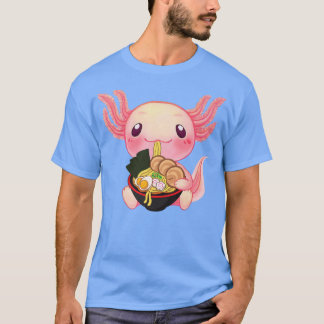 Camiseta Ramen Axolotl Kawaii Anime Comida Japonês Adolesce