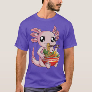 Camiseta Ramen Axolotl Kawaii Anime Comida Japonesa Garota-