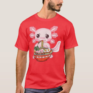 Camiseta Ramen Axolotl Kawaii Anime Comidas Japonesas Adole