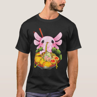 Camiseta Ramen Axolotl Kawaii Anime Comidas Japonesas Tee
