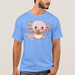 Camiseta Ramen Axolotl Kawaii Anime Comidas Japonesas Tee