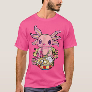 Camiseta Ramen Axolotl Kawaii Anime Comidas Japonesas Tee