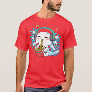 Camiseta Ramen Axolotl Kawaii Anime Comidas Japonesas Tee