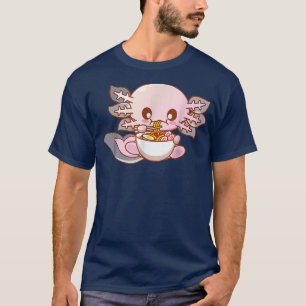 Camiseta Ramen Axolotl Kawaii Anime Comidas Japonesas Tee
