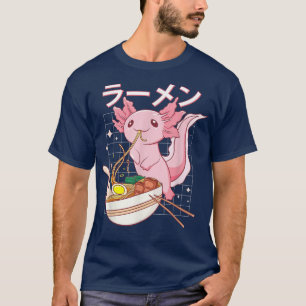 Camiseta Ramen Axolotl Kawaii Comida Japonesa Para Homens T