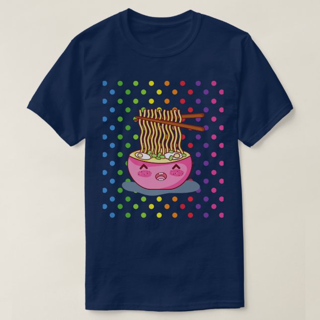Camiseta Ramen Bowl Funny Kawaii Decor Para Raparigas Kawai (Frente do Design)