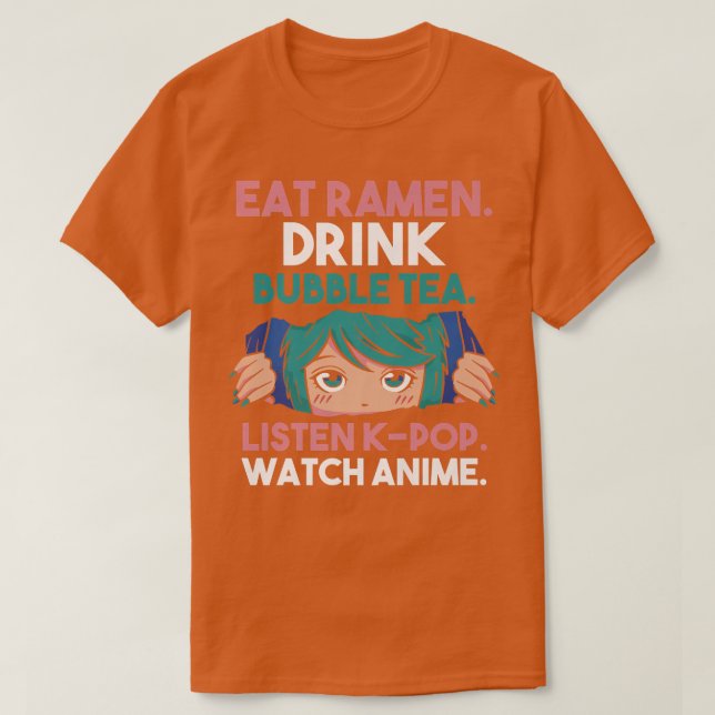Camiseta Ramen Bubble Tea K-pop Anime Premium (Frente do Design)