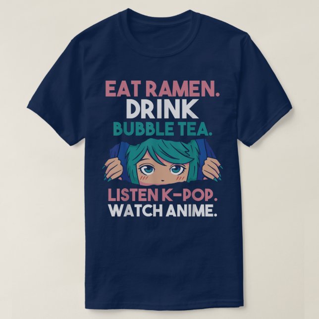 Camiseta Ramen Bubble Tea Kpop Anime  (Frente do Design)