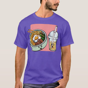 Camiseta Ramen Bubble Tea Noodles Anime Japonês Amor Asiáti
