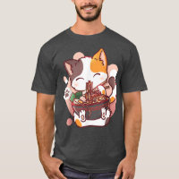 Ramen Cat Anime Bowl Kawaii Neko Japonesas Girls T