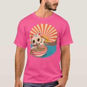 Camiseta Ramen Cat, anime japonês Kawaii
