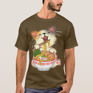 Camiseta Ramen Cat Anime Kawaii Japonês Gift Girls Officia