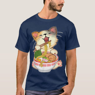 Camiseta Ramen Cat Anime Kawaii Japonês Gift Girls Officia