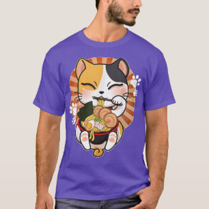 Camiseta Ramen Cat Anime Kawaii Japonês Gift Girls T
