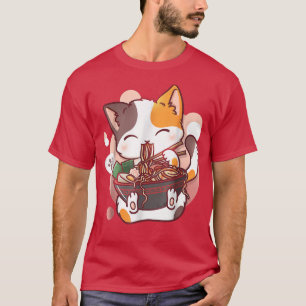 Camiseta Ramen Cat Anime Kawaii Neko Japonês