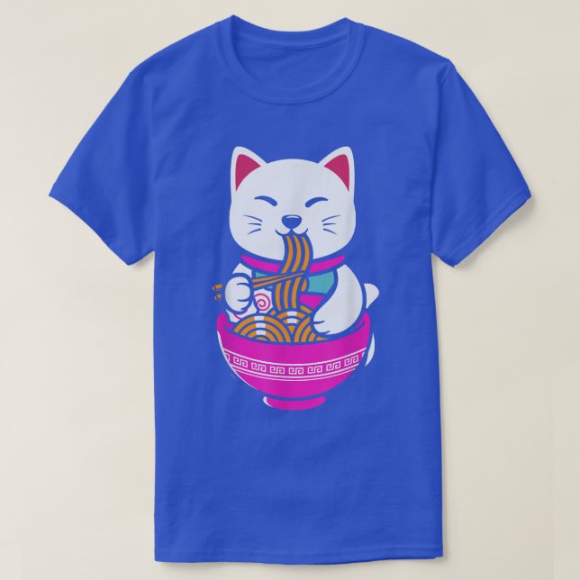 Camiseta Ramen Cat Anime Neko Gift Kawaii 1175 (Frente do Design)