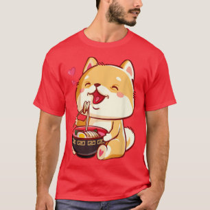 Camiseta Ramen Cat Comendo Noodles Anime Comida Japonês