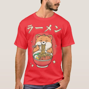 Camiseta Ramen Cat Cute Kawaii Comida Japonês Anime Engraça