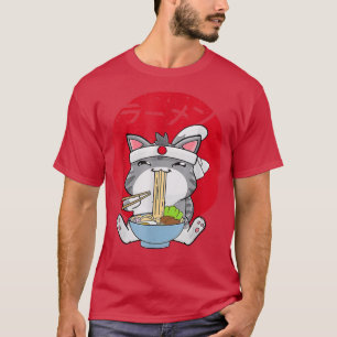 Camiseta Ramen Cat Japonês Anime Kawaii Gift