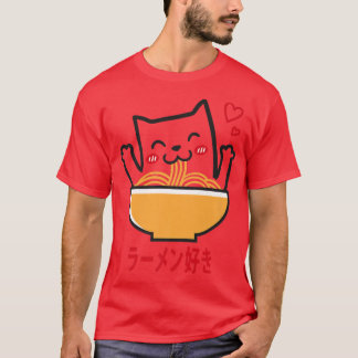 Camiseta Ramen Cat Japonês Anime Kawaii Girls Oficiais Tee